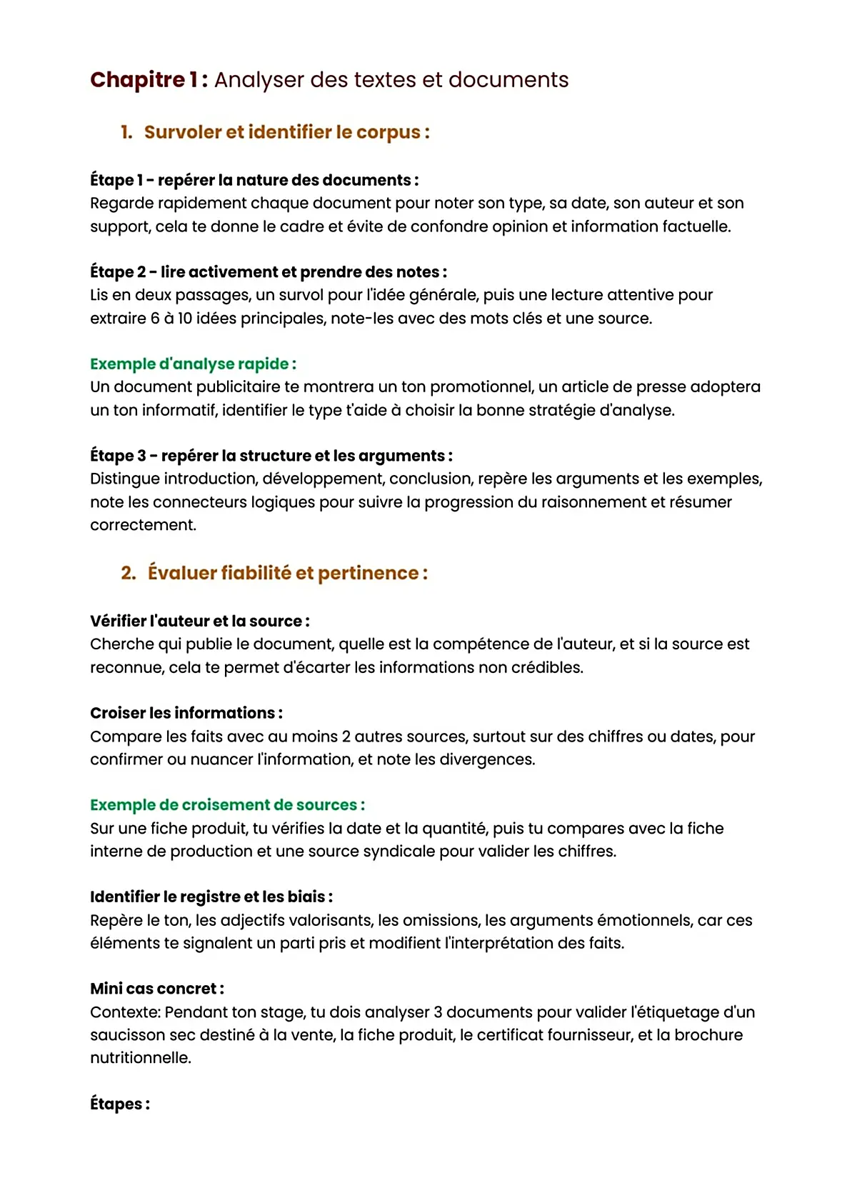 Example Fiche de Révision BP Charcutier